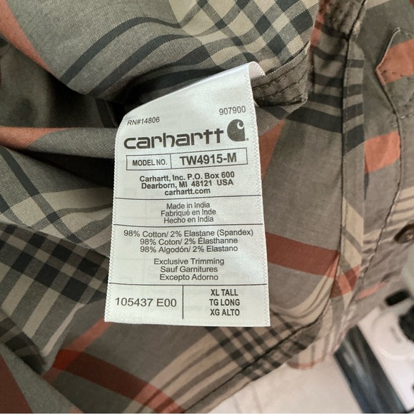 CARHARTT MENS SHIRT XL TALL - Picture 5 of 5
